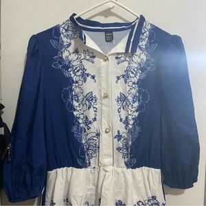 SHEIN Blue and White Striped dress